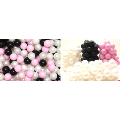 Loptičky do suchých bazénov Welox (200ks) - ružová, čierna, biela x2